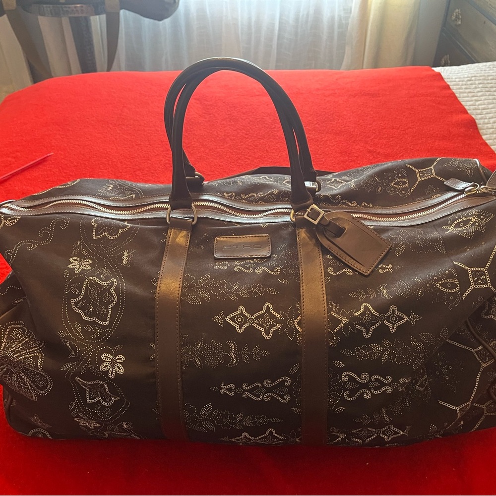 Etro Brown Monogram Travel Bag